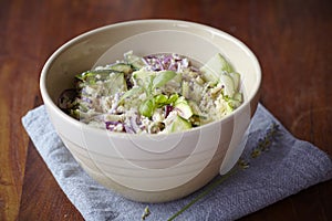 Quinoa and courgette salad with basil