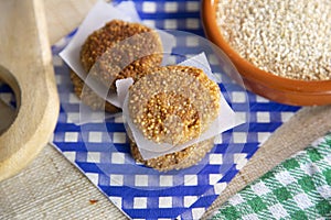 Quinoa healthy croquette snacks with cheese