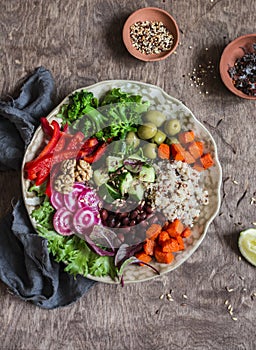 Quinoa and veggies bowl. Healthy, vegetarian, diet food