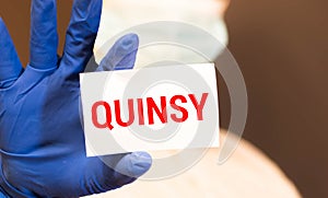 quinsy word on wooden cubes. quinsy concept. medical concept photo