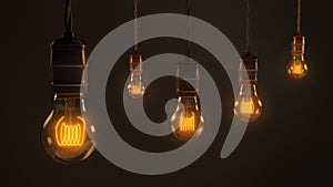 Quintet of Vintage Light Bulbs photo