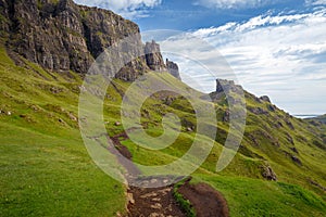 The Quiraing - Destination with easy and advanced mountain hikes with beautiful scenic views on the Isle of Skye, Portree photo