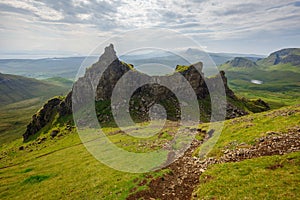 The Quiraing Ã¢â¬â Destination with easy and advanced mountain hikes with beautiful scenic views on the Isle of Skye photo