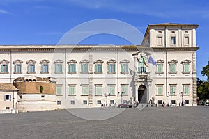 Quirinale palace in Rome, Italy (official residence of president of Italy) with translation \