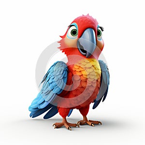 Quirky Animated Parrot: Photorealistic 3d Pixar Illustration photo