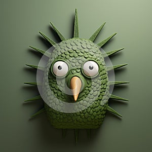 Quirky Bird 3d Art: Sharpprickly Style With Emotive Portraiture And Goblincore Humor