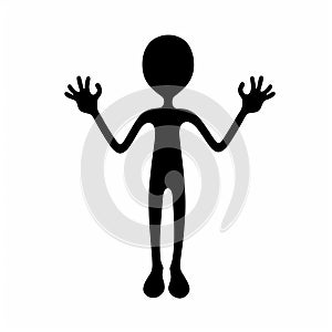 Quirky Cartoonish Human Silhouette With Extended Hands