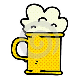 quirky comic book style cartoon tankard of beer