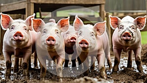 a quirky farm where mischievous pigs love in the mud,