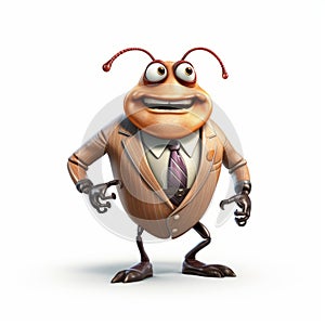Quirky And Joyful Exo Bug In Business Suit - Zbrush Cartoon Art photo