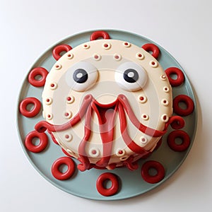 Quirky Octopus Scones Face Cake With Precise Nautical Detail photo