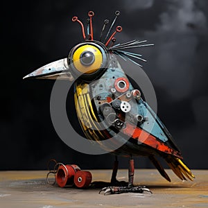 Quirky Quail: A Colorful Metal Sculpture With A Playful Twist