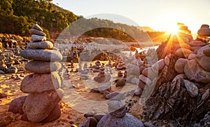 Quirky tourist beach art in tropical far north Queensland