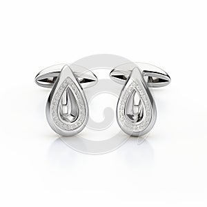 Quirky Water Drop Cufflinks In White Gold With Diamond