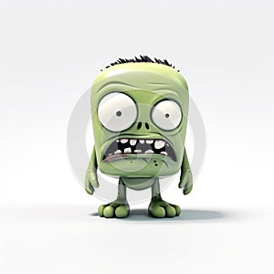 Quirky Zombie Monster 3d Render With Cute Cartoon Style photo