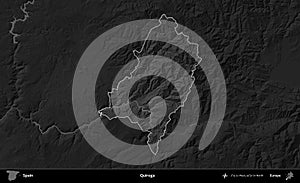 Quiroga highlighted, Spain. Grayscale