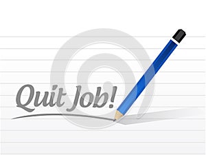 quit job message sign illustration design