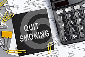 Quit Smoking - concept of text on sticky note