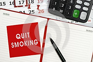 Quit Smoking - concept of text on sticky note