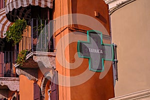 Farmacia, pharmacy and green cross photo