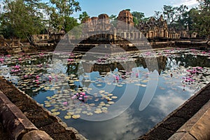 Quite morning at the Muang Tam, khmer ruins in Isan province Thailand photo