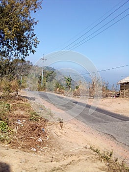 A quite street of a mountain