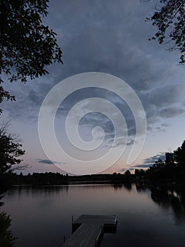 Quite time on a lake, dusk