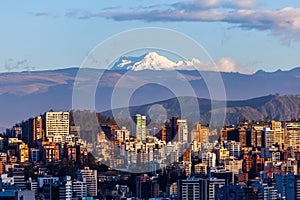 Quito buildings with Antisana