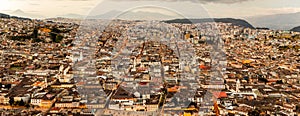 Quito Panorama At Sunset