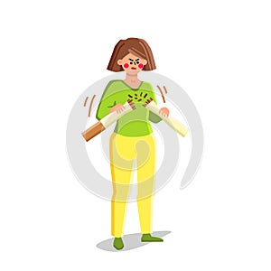 Quitting Smoking Addiction Trying Woman Vector