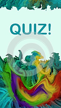 Quiz Colorful Liquid Painting Background Vertical Text