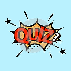 Quiz in comic style. Quiz brainy game vector design