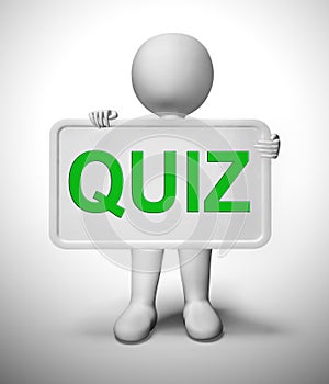 Quiz concept icon means examination or test question - 3d illustration