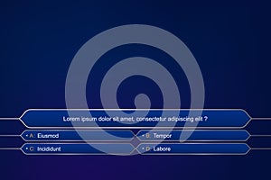 Quiz Game Interface with Question and Multiple Choices