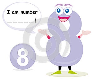 Quiz game with number eight photo