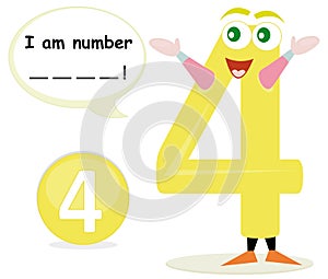 Quiz game with number four