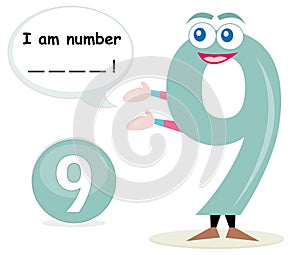 Quiz game with number nine photo