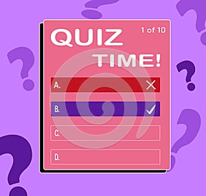 Quiz guess social media sticker icon in flat style. Template of quiz. Help button sign business concept. Social media elements