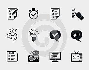 Quiz icon set