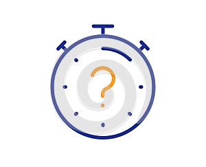 Quiz line icon. Timer with question mark. Vector