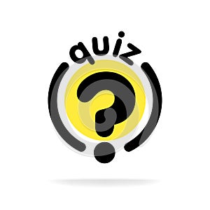 Quiz with question mark sign icon. Questions and answers game symbol. Classic flat quiz icon. Vector