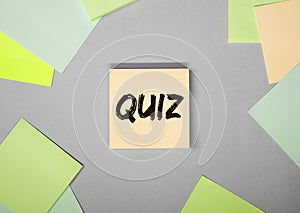 Quiz or quizz word, inscription, fun game with questions