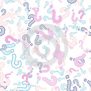 Quiz seamless pattern. Question marks, doubt, faq