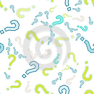 Quiz seamless pattern. Question marks, doubt, faq