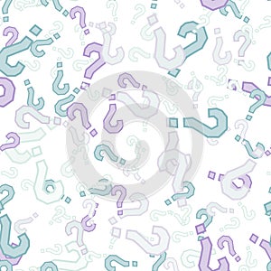Quiz seamless pattern. Question marks, doubt, faq