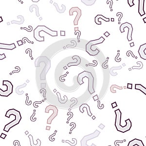 Quiz seamless pattern. Question marks, doubt, faq