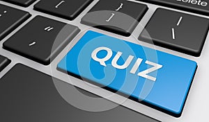 Quiz Sign On Computer Keyboard