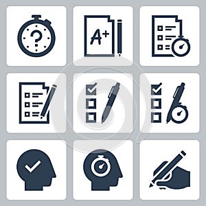 Quiz and Test Related Vector Icons