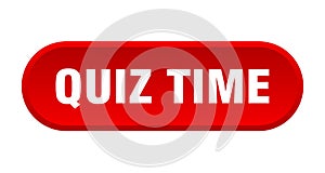 quiz time button. rounded sign on white background