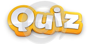 Quiz yellow word text on white background